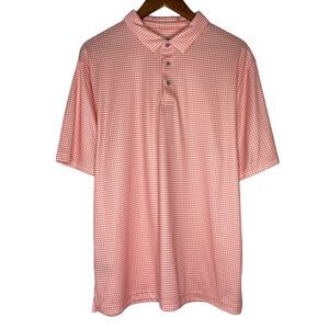 Pro Tour Golf Coolplay Orange Checkered Polo Shirt Size Large Men’s
